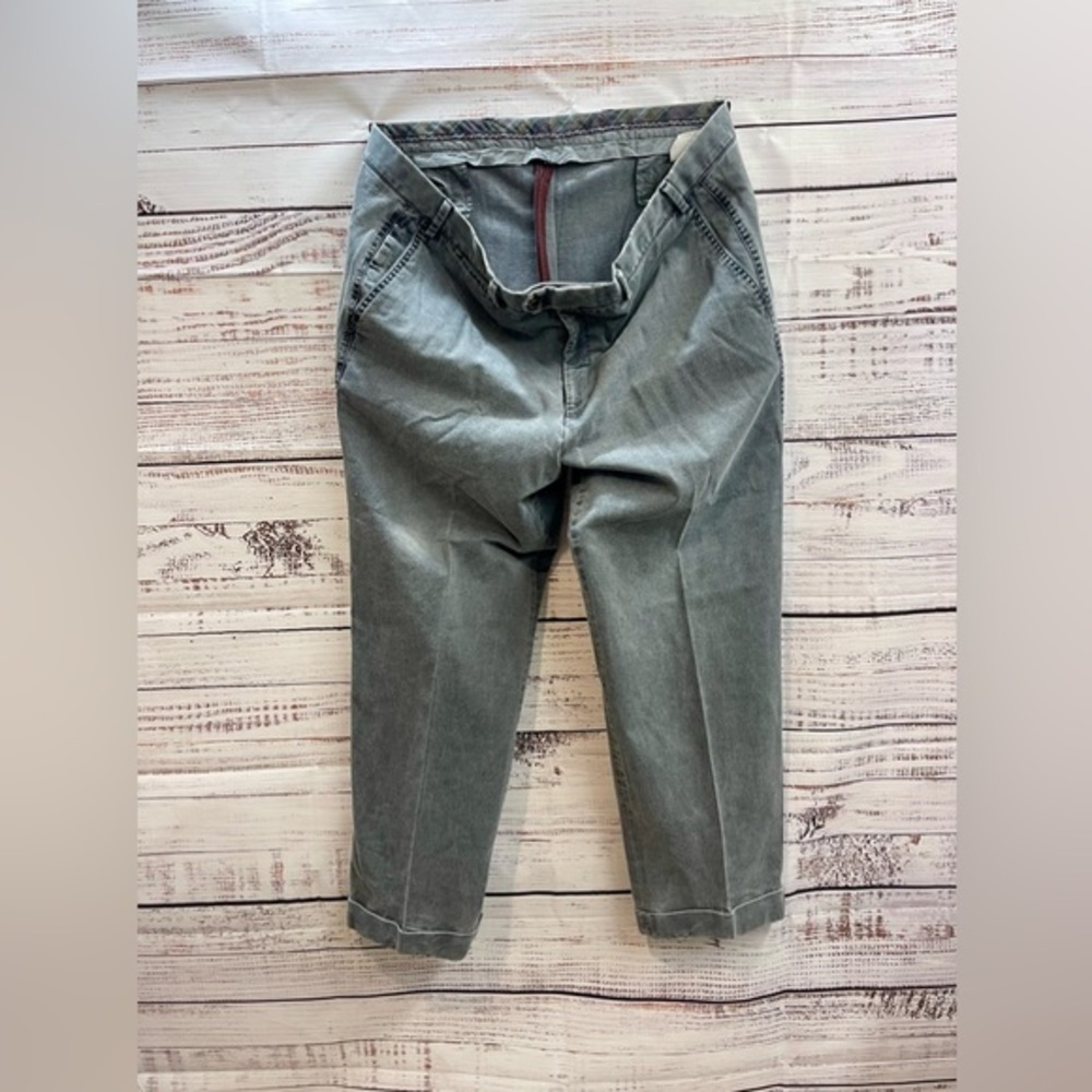 HILTL Pants Mens 40x27 Blue Straight‎ Leg Flat Front Cotton Chino